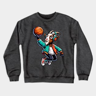 fun goat basketball Crewneck Sweatshirt